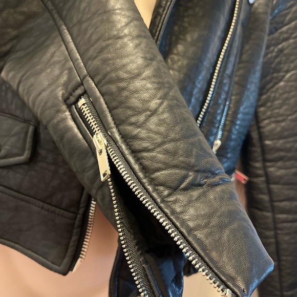 Faux Leather letter patch Moto Jacket. - Picture 4 of 6